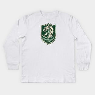 The Green Dragon Inn - Shield Logo - Fantasy Kids Long Sleeve T-Shirt